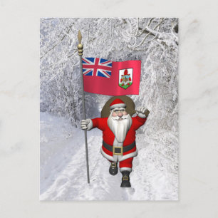 Cartes Pour Fêtes Annuelles Le Père Noël Avec L'Enseigne Des Bermudes