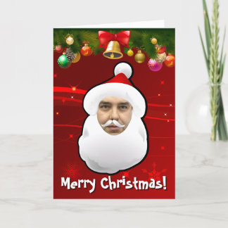 Cartes Pour Fêtes Annuelles Le Père Noël Customisé avec ton propre visage