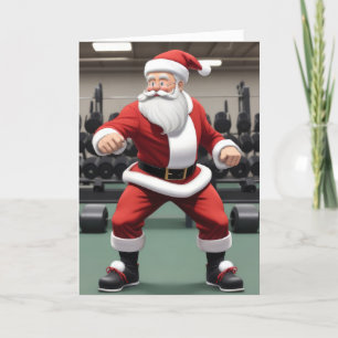 Cartes Pour Fêtes Annuelles Le Père Noël dans la salle de gym