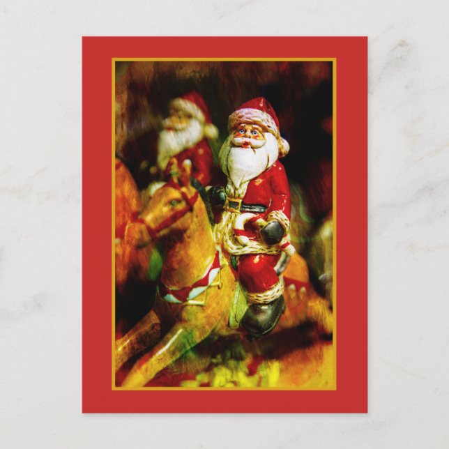 Cartes Pour Fêtes Annuelles Le Père Noël en carrousel (Devant)