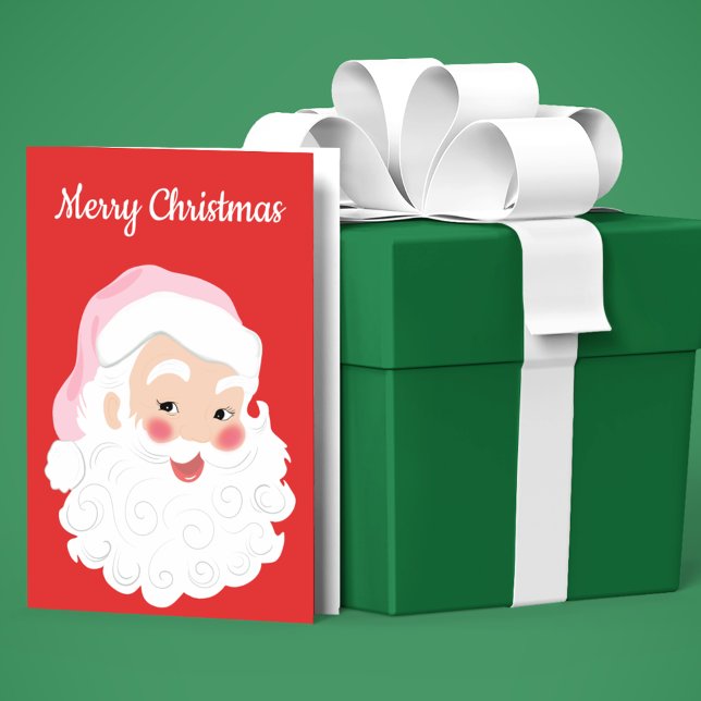 Cartes Pour Fêtes Annuelles Le Père Noël en Casquette rose Noël (Créateur téléchargé)