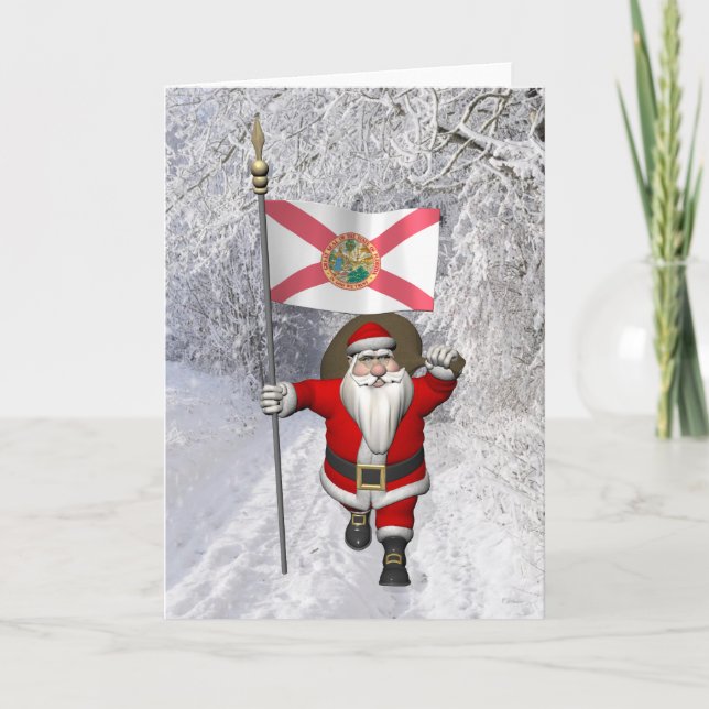 Cartes Pour Fêtes Annuelles Le Père Noël En Floride (Devant)