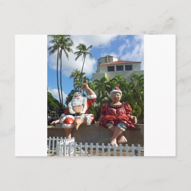 Cartes Pour Fêtes Annuelles Le père noël en Hawaï (Devant)