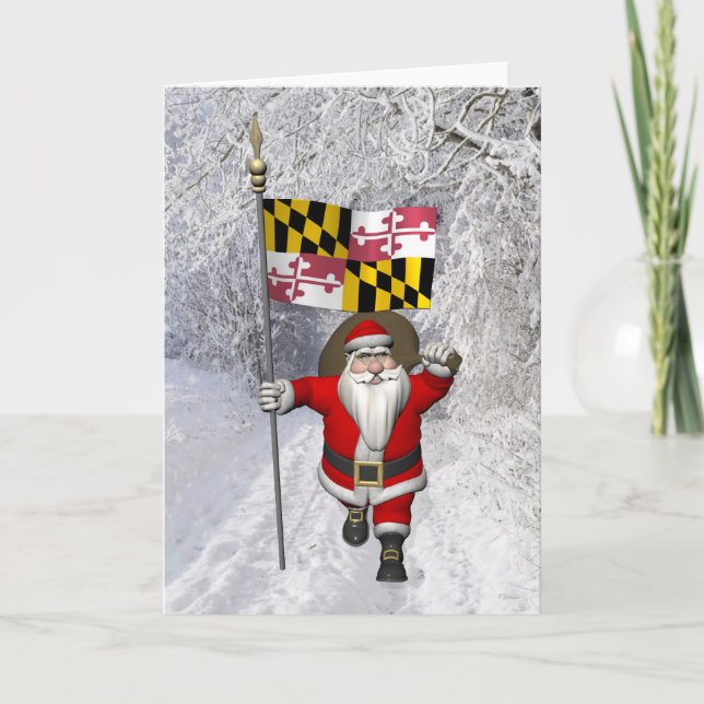Cartes Pour Fêtes Annuelles Le Père Noël Enregistre Le Maryland (Devant)