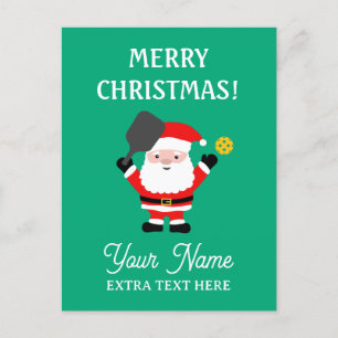 Cartes Pour Fêtes Annuelles Le Père Noël joue au pickleball Noël