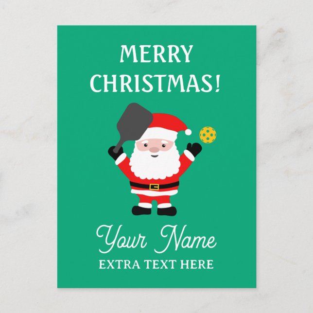Cartes Pour Fêtes Annuelles Le Père Noël joue au pickleball Noël (Devant)