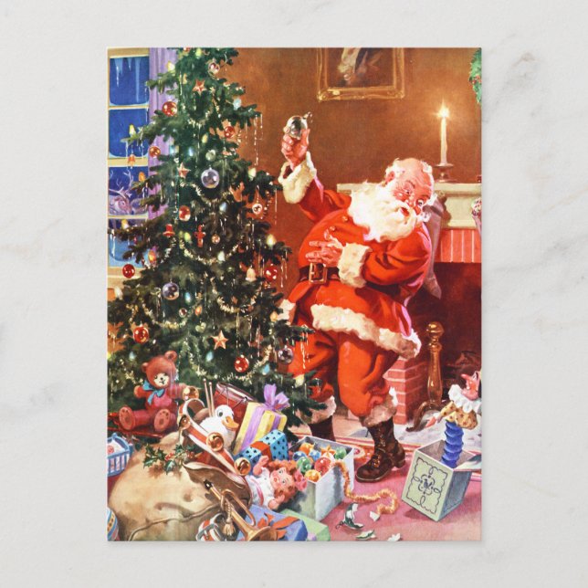 Cartes Pour Fêtes Annuelles Le Père Noël la nuit avant Noël (Devant)