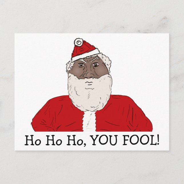 Cartes Pour Fêtes Annuelles Le père noël noir fâché, vous souhaitant Noël (Devant)