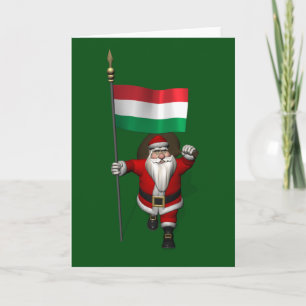 Cartes Pour Fêtes Annuelles Le Père Noël patriotique visite la Hongrie