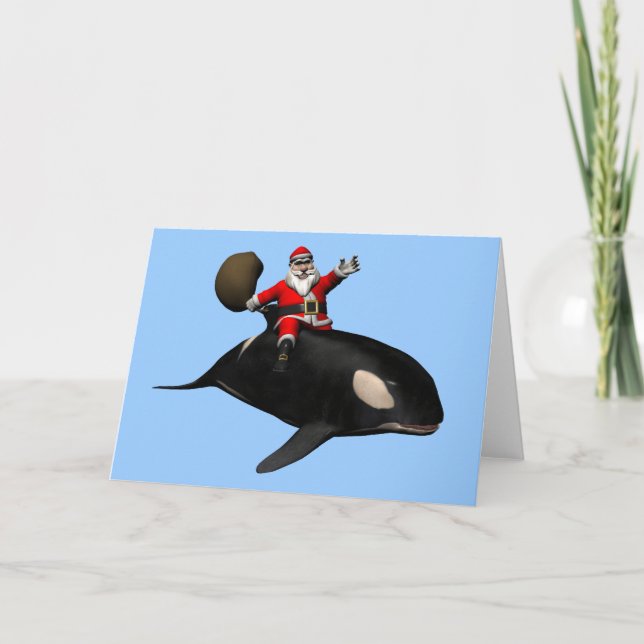 Cartes Pour Fêtes Annuelles Le Père Noël Se Rend Sur Orca (Devant)