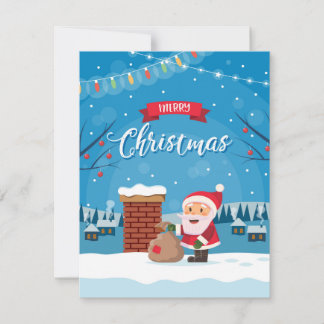 Cartes Pour Fêtes Annuelles Le Père Noël sur le toit