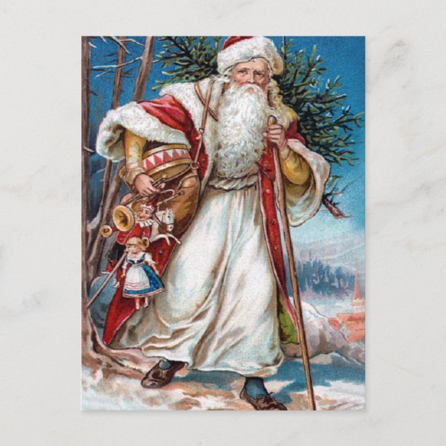 Cartes Pour Fêtes Annuelles Le père noël victorien (Devant)