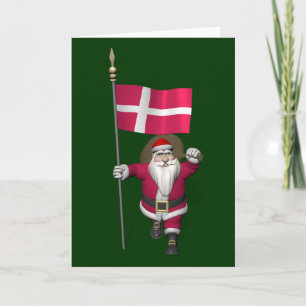Cartes Pour Fêtes Annuelles Le Père Noël visite Danemark Dannebrog