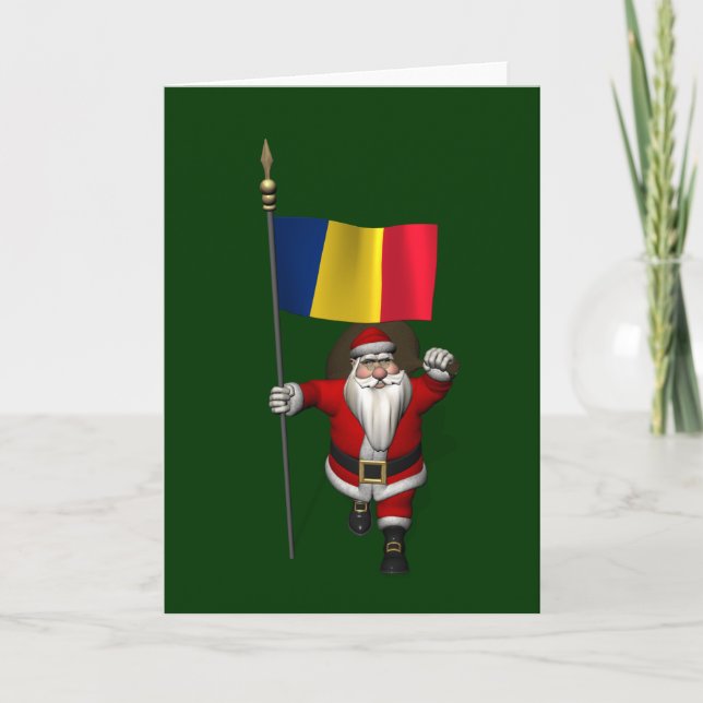 Cartes Pour Fêtes Annuelles Le Père Noël visite la Roumanie (Devant)