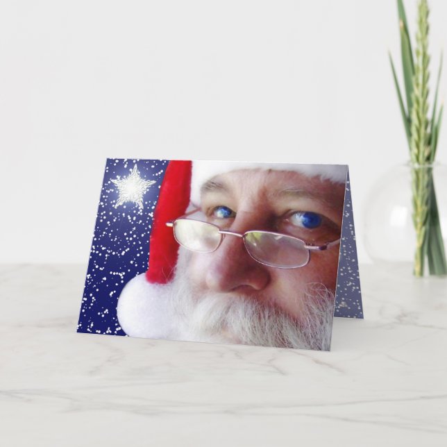 Cartes Pour Fêtes Annuelles Le Père Noël vous regarde (Devant)