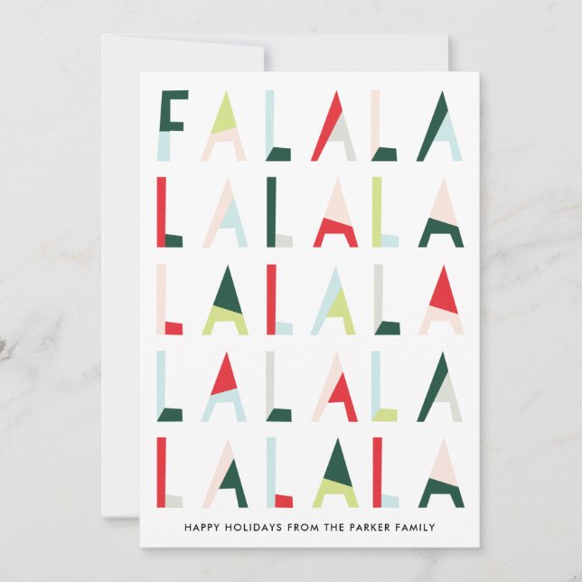 Cartes Pour Fêtes Annuelles Le pin moderne Fa la Christmas (Devant)