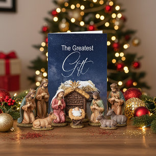 Cartes Pour Fêtes Annuelles Le plus grand cadeau crèche chrétien