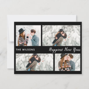 Cartes Pour Fêtes Annuelles le plus heureux nouvel an chic moderne multi photo
