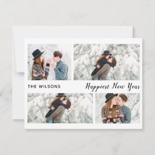 Cartes Pour Fêtes Annuelles le plus heureux nouvel an chic moderne multi photo