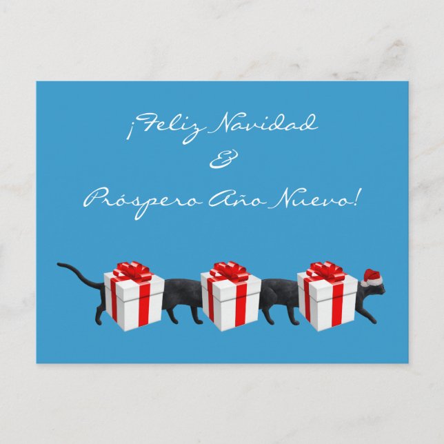 Cartes Pour Fêtes Annuelles Le plus long chat du monde (Devant)