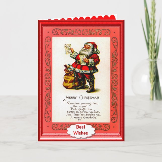Cartes Pour Fêtes Annuelles Le poème de Père Noël (Devant)