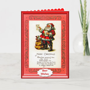 Cartes Pour Fêtes Annuelles Le poème de Père Noël