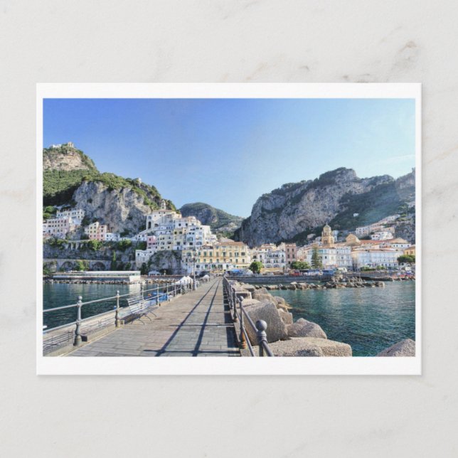 Cartes Pour Fêtes Annuelles Le port de la côte d'Amalfi (Devant)