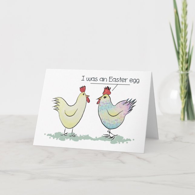Cartes Pour Fêtes Annuelles Le poulet drôle était un oeuf de Pâques (Devant)