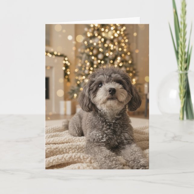 Cartes Pour Fêtes Annuelles Le premier Noël de votre chiot ! - Personnalisable (Devant)