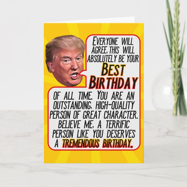 Cartes Pour Fêtes Annuelles Le président Donald Trump est un terrible annivers (Devant)