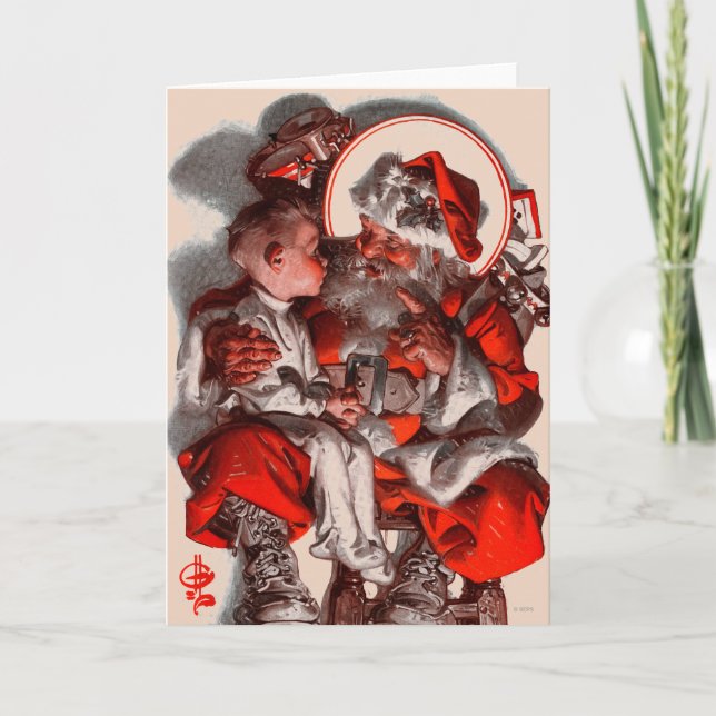 Cartes Pour Fêtes Annuelles Le recouvrement de Père Noël (Devant)