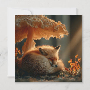 Cartes Pour Fêtes Annuelles Le Renard Rouge Dort Sous Le Champion Géant