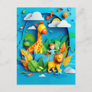 Cartes Pour Fêtes Annuelles Le rêve de l'explorateur de la faune pour les enfa