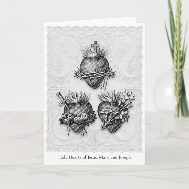 Cartes Pour Fêtes Annuelles Le Saint-Coeur de la Famille (Devant)