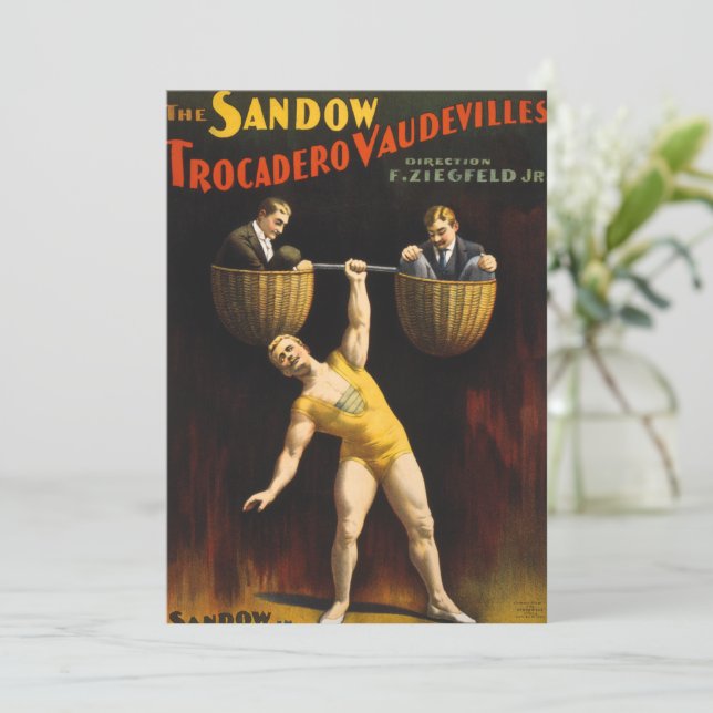 Cartes Pour Fêtes Annuelles Le Sandow Eugen Sandow Vaudeville Weightlifter (Debout devant)