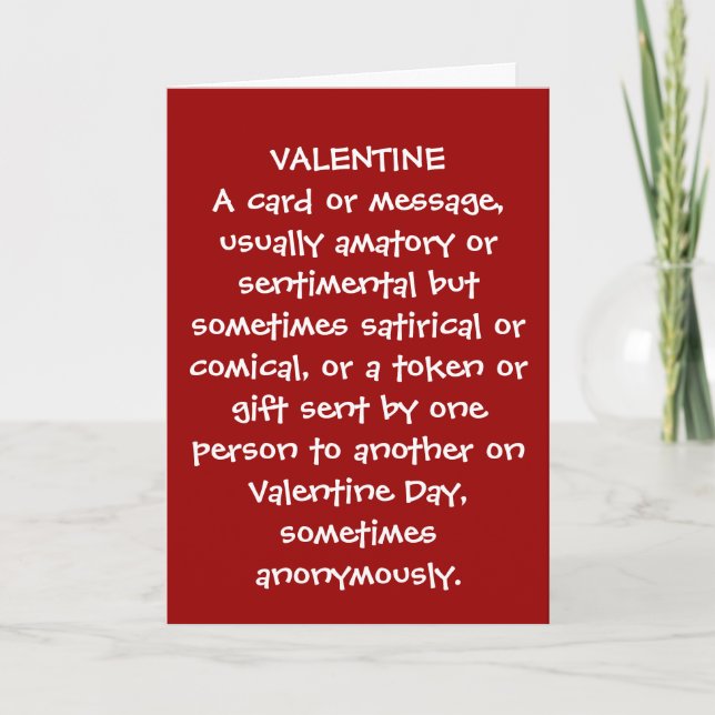 CARTES POUR FÊTES ANNUELLES LE SENS D'UNE VALENTINE (Devant)