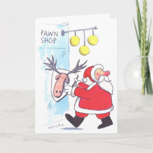 Cartes Pour Fêtes Annuelles Le Shop de Santa Visits a Pawn