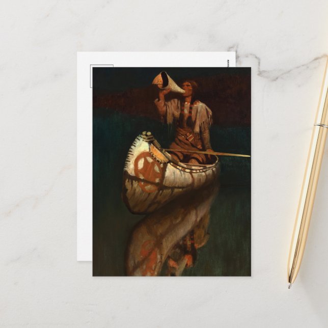 Cartes Pour Fêtes Annuelles Le signal de Newell Convers Wyeth (Devant/Arrière en situation)