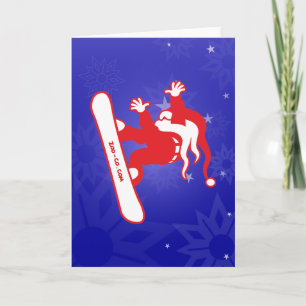 Cartes Pour Fêtes Annuelles Le snowboarding de Santa Claus Goes !