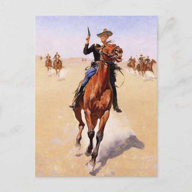 Cartes Pour Fêtes Annuelles Le soldat, oeuvre de Frederic Remington (Devant)