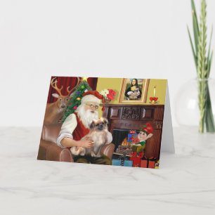 Cartes Pour Fêtes Annuelles Le Spaniel tibétain du Père Noël (#3)