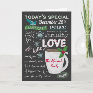 Cartes Pour Fêtes Annuelles Le tableau de café-restaurant de Noël ajoutent vos