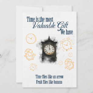 Cartes Pour Fêtes Annuelles Le temps passe comme une flèche les mouches à frui