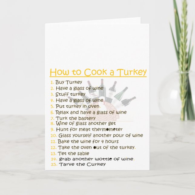 Cartes Pour Fêtes Annuelles le thanksgiving drôle personnalisent (Devant)