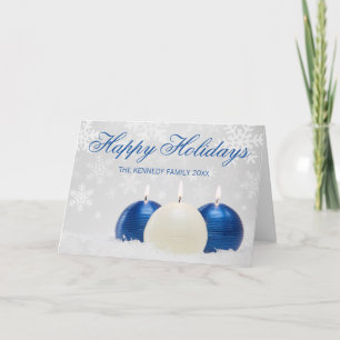 Cartes Pour Fêtes Annuelles Le tir de studio de trois bougies avec la neige