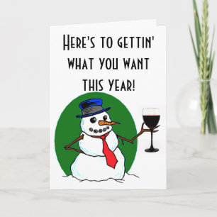 Cartes Pour Fêtes Annuelles Le toast de Snowman