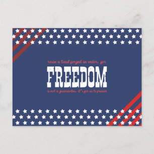 Cartes Pour Fêtes Annuelles Le toast de Valor à la liberté préservée