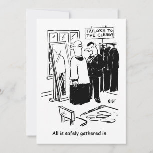 Cartes Pour Fêtes Annuelles Le vicaire a un essayage de soutane Église Cartoon