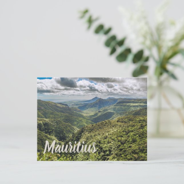 Cartes Pour Fêtes Annuelles Le viewpoint de l'île Maurice (Debout devant)