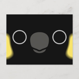 Cartes Pour Fêtes Annuelles Le visage d'un cockatoo noir à queue jaune